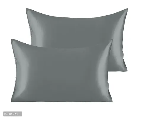 Comfortable Silk Solid Pillow Covers- Set Of 2-thumb0