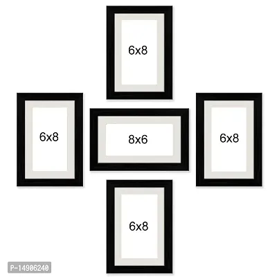 Stuthi Arts Photo Frame Set Size 6x8 Black Chief 5 Pcs (Photo Size 5x7 inches 5 Units. ( Hanging  Papper Mount) (Black)-thumb2