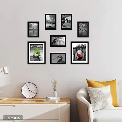 Collage Photo Frames (Set of 8, Wall Hanging),Black-thumb0