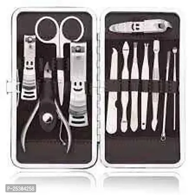 LANELLIE Manicure Set Nail Clippers | Stainless Steel Nail Scissors Grooming Kit With Peeling Knife | Nail Cleaning Knife | Nail Care Tool | Portable Travel Case Men, Women-thumb4
