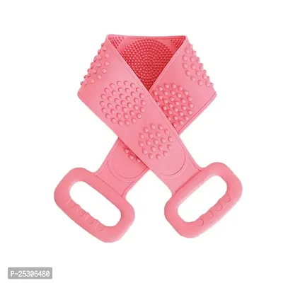 LANELLIE Silicone Body Back Scrubber Double Side Bathing Brush for Skin Deep Cleaning Massage, Dead Skin Removal Exfoliating Belt for Shower, Easy to Clean, Lathers Well for Men  Women