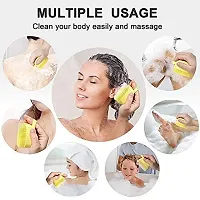LANELLIE Silicon Massage Bath Brush Hair Scalp  Bathing Brush For Cleaning Body | Silicone Bath Wash Scrubber Cleaner  Massager For Hair Bathing Tool |-thumb2