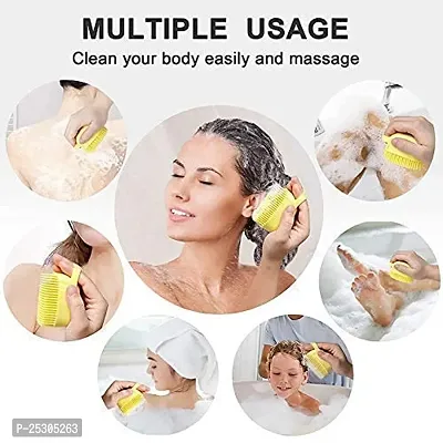 LANELLIE Silicon Massage Bath Brush Hair Scalp  Bathing Brush For Cleaning Body | Silicone Bath Wash Scrubber Cleaner  Massager For Hair Bathing Tool |-thumb3