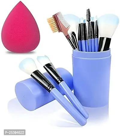LANELLIE Makeup Brush Set-12 Pcs Makeup Brushes for Foundation, Eyeshadow, Eyebrow, Eyeliner, Blush Powder, Concealer, Contour with 1 Pink Beauty Blender