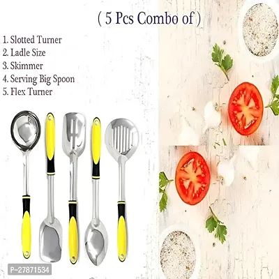 STAINLESS STEEL SERVING SPOON SET 5 PCS.-thumb2