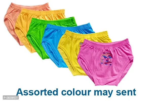 Sizuka girl kids cotton inner printed brief multicolour panties sleepwear combo pack of 6