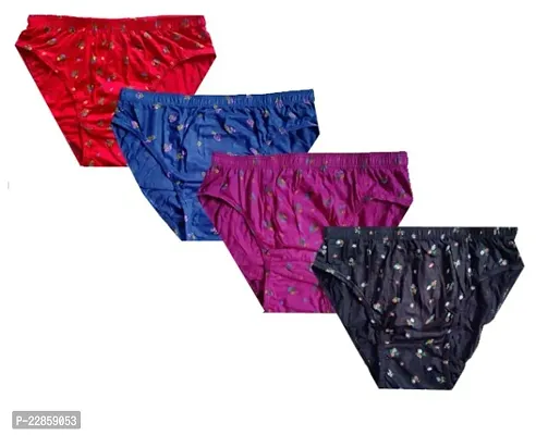 Trendy Women Fancy cotton hipster multicolour printed panty combo brief pack of 4