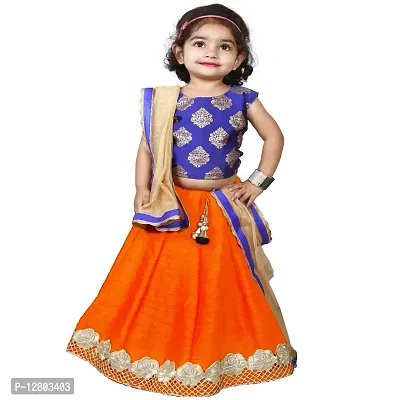 Buy Kids Baby Girl's Taffeta Silk Readymade Lehenga Choli (2-3 Years, Pink)  at