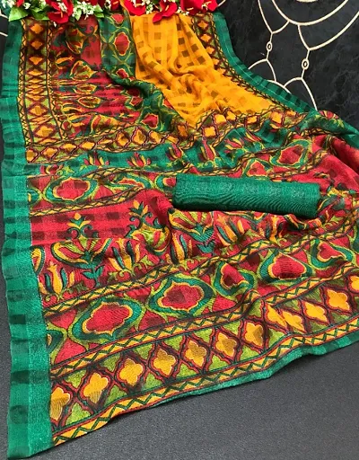 Brasso Sarees With Blouse Piece