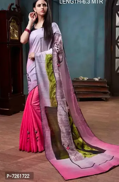 Womens Linen party wear saree