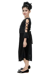 Black Silk Blend Embellished Frocks-thumb1