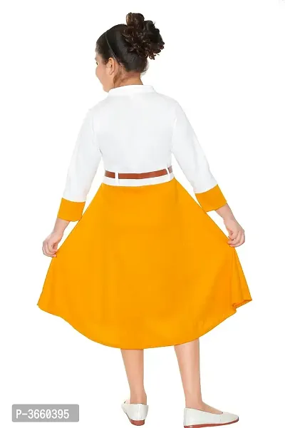 White and Yellow Cotton Blend Frocks-thumb3