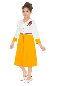 White and Yellow Cotton Blend Frocks-thumb1
