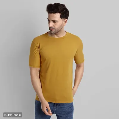 DIGIMART Men Round Neck T-Shirt (Mustard)-thumb4