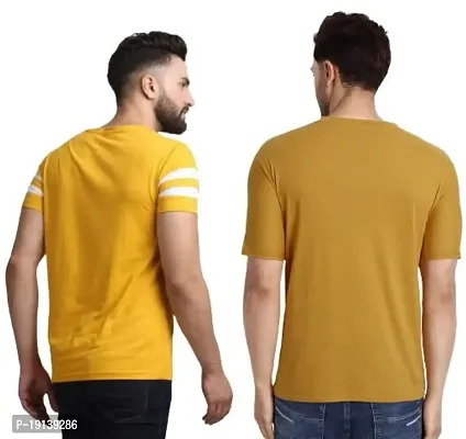 DIGIMART Men Round Neck T-Shirt (Mustard)-thumb2