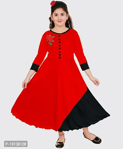 Digimart Girl S Fancy Dress Frock Redblack-thumb0