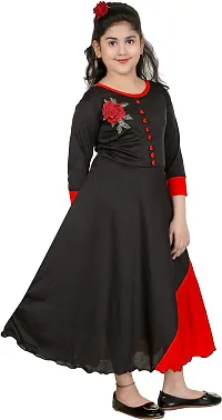 DIGIMART Girl's Fancy Dress Frock BLACKRED-thumb2