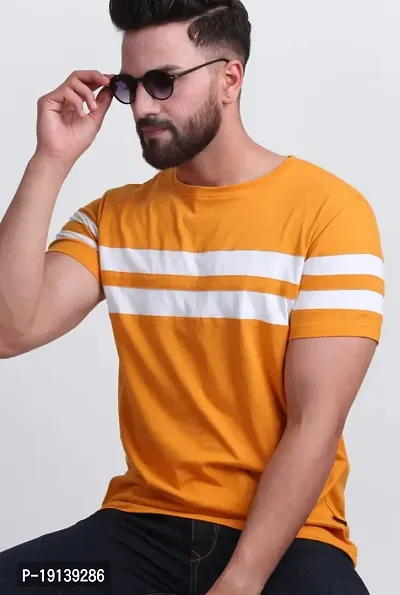 DIGIMART Men Round Neck T-Shirt (Mustard)-thumb3