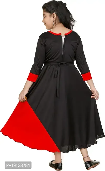 DIGIMART Girl's Fancy Dress Frock BLACKRED-thumb2