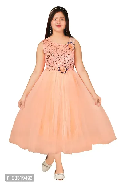 Stylish Fancy Frocks and Net A-Line Dress For Girls-thumb0