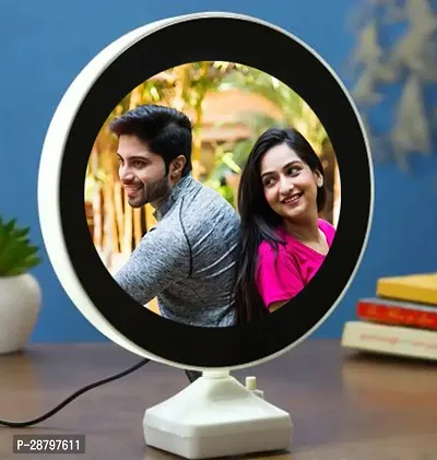 Shipra Plastic Round Magic Mirror (White, 1 Photo(s), 8x8)-thumb0