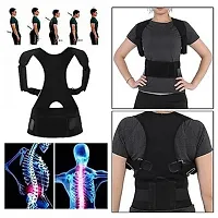 Premium Magnetic Posture Corrector Belt For Men Back Pain Relief Shoulder Belt Back and Abdomen Support (Black Size S)-thumb1