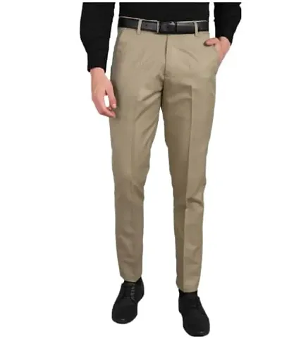 Stylish Men Blend Mid-Rise Regular Fit Formal Trouser