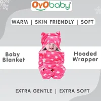 3 in 1 Baby Blanket Wrapper-Sleeping Bag for New Born Babies (Pink Star)-thumb1