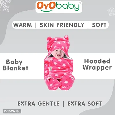 3 in 1 Baby Blanket Wrapper-Sleeping Bag for New Born Babies (Pink Star)-thumb2