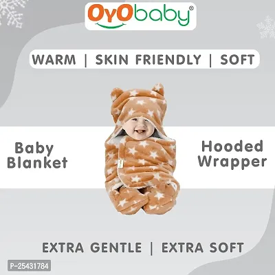3 in 1 Baby Blanket Wrapper-Sleeping Bag for New Born Babies (Beige Star)-thumb3