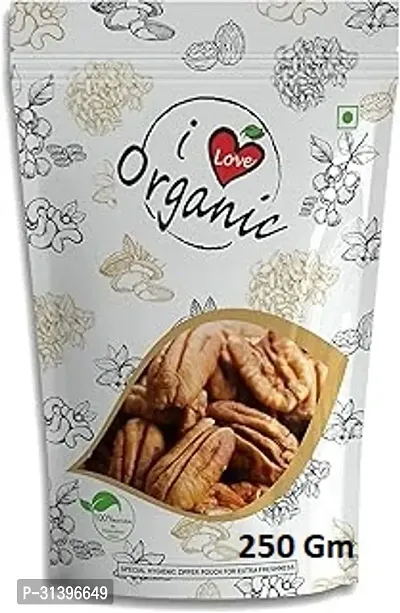 I Love Organic Mexican Pecan Nuts. 100 Percent Natural Jumbo Size Organic Pecans 250 G