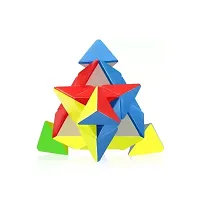 COMBO (PACK OF 3) Pyramid , 3X3 and 2X2 Magic High Speed Cube Toy For Kids  Adults | Puzzle Games | ( Pyramid Cube Size : 10 cm, speed cube size: 5.5cm and 2X2 Cube Size: 5 cm)-thumb3