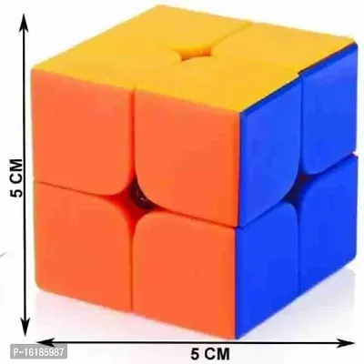COMBO (PACK OF 3) Pyramid , 3X3 and 2X2 Magic High Speed Cube Toy For Kids  Adults | Puzzle Games | ( Pyramid Cube Size : 10 cm, speed cube size: 5.5cm and 2X2 Cube Size: 5 cm)-thumb5