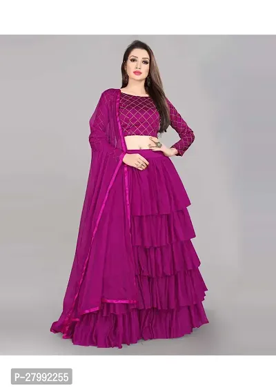Lehenga Choli Dress Material Pink-thumb0