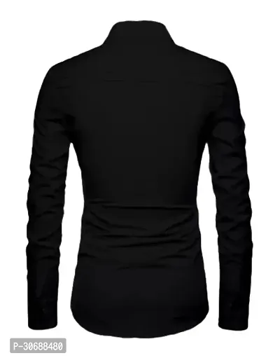 Elegant Black Polycotton Printed Shirt Fabric For Men-thumb2