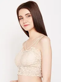 Stylish Beige Chiffon Solid Bras For Women-thumb3