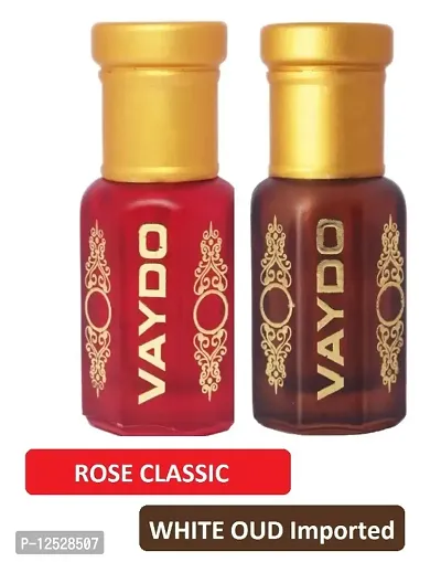 vaydo ROSE + WHITE OUD  combo Attar/Perfume, Apply directly (6+6ML) Floral Attar  (Mus-thumb0