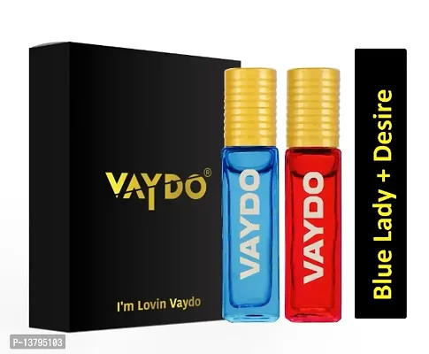 vaydo BLUE LADY + DESIRE LUXURY New Launch 16 ml |natural |Alcohol Free |Attar Roll On |Luxury Scent with Long Lasting Fragrance For Men  Women