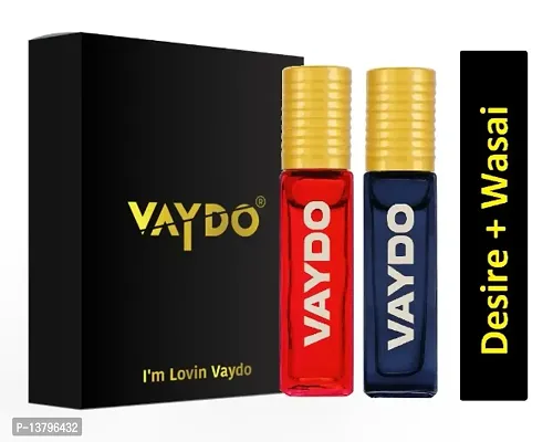 vaydo DESIRE LUXURY + WASAI DUBAI Long Lasting Men and Women Natural Aquatic Perfume Attar/New Generation Real Fragrance-thumb0