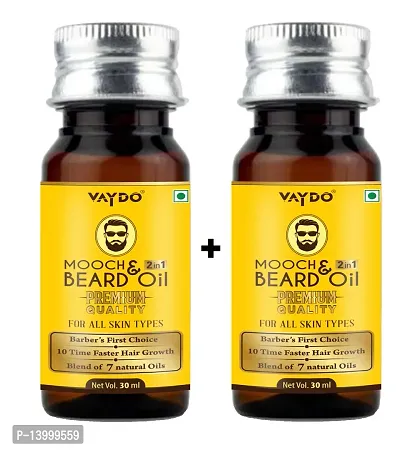 vaydo 60 ml Beard Oil For Beard Hair Growth and Moustache for Men  Vital ingredients and Essential Oils | Grow Thick and Fuller Beard Hair Oil pack of 2