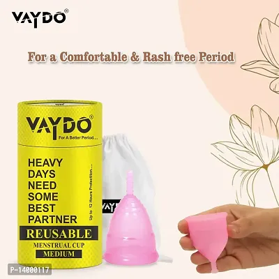 vaydo medium Menstrual Cups For Women | Medium Size With Pouch | Odour/Infection/Rash Free | Protects Upto 8-10 Hours | Made With Medical Grade Silicone