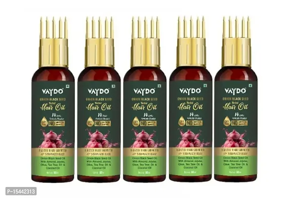 vaydo Black Seed Onion Hair Oil -with comb - Controls Hair Fall Hair Oil (60ML*5)