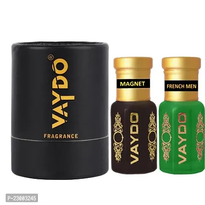 vaydo new  attar combo pack of 2 Attar For Men|Women|Pujan Shahi Kesar Chandan Pure and Original Perfume 24 Hours Long Lasting Fragrance Roll on Cubic Fancy Pack