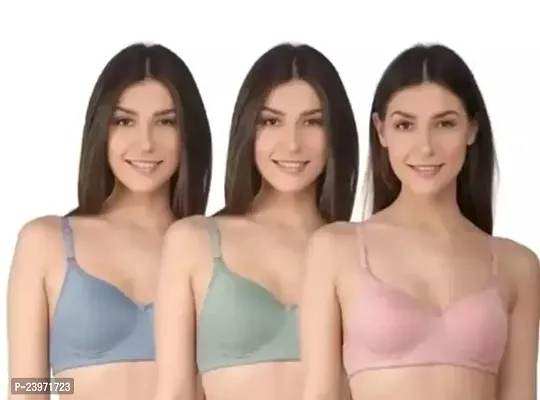 Stylish Multicoloured Cotton Solid Bras For Women