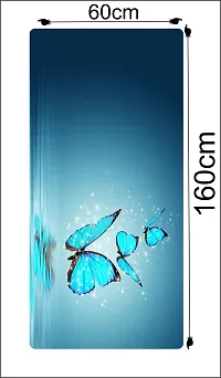 Butterfly blue pea flowerLarge Single Door Fridge Wallpaper And Decal Self Adhesive Fridge Wallpaer_Water Droplet Print-thumb2