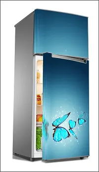 Butterfly blue pea flowerLarge Single Door Fridge Wallpaper And Decal Self Adhesive Fridge Wallpaer_Water Droplet Print-thumb1