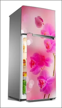 Orchid Flower SprayLarge Single Door Fridge Wallpaper And Decal Self Adhesive Fridge Wallpaer_Water Droplet Print-thumb1