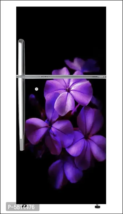 Flower dark purple Large Single Door Fridge Wallpaper And Decal Self Adhesive Fridge Wallpaer_Water Droplet Print