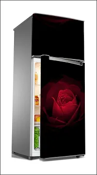 Red roseLarge Single Door Fridge Wallpaper And Decal Self Adhesive Fridge Wallpaer_Water Droplet Print-thumb1