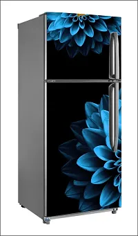 Blue color flowerLarge Single Door Fridge Wallpaper And Decal Self Adhesive Fridge Wallpaer_Water Droplet Print-thumb1